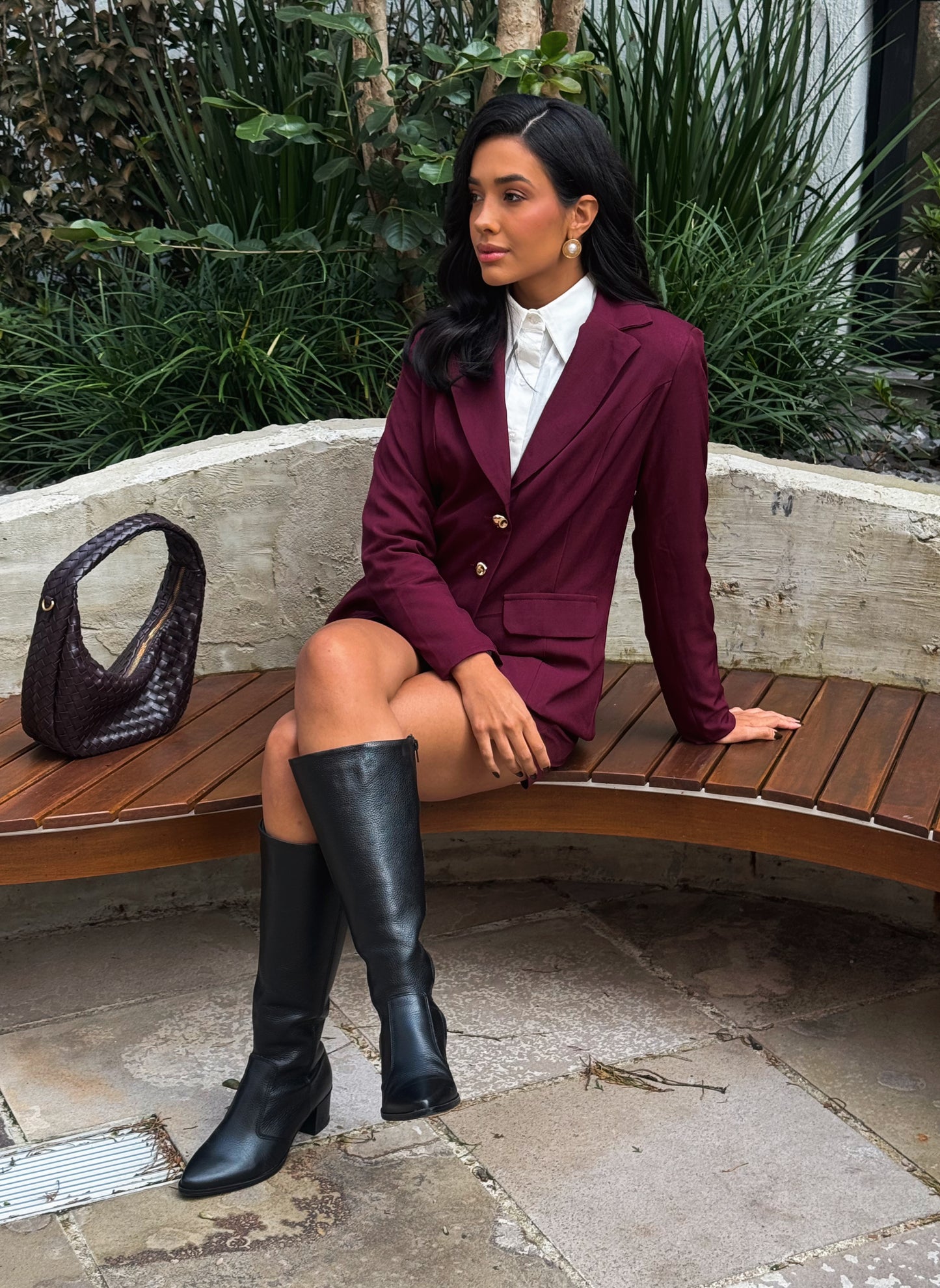 Conjunto Bordeaux Alfaiataria